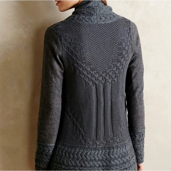 Anthro | Knitted & Knotted Gray Wool / Mohair Blend Cardigan - Picture 2 of 8